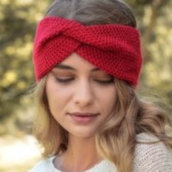 HOST PICK Red Headband knit NWT Twist Knot style - Picture 3 of 5